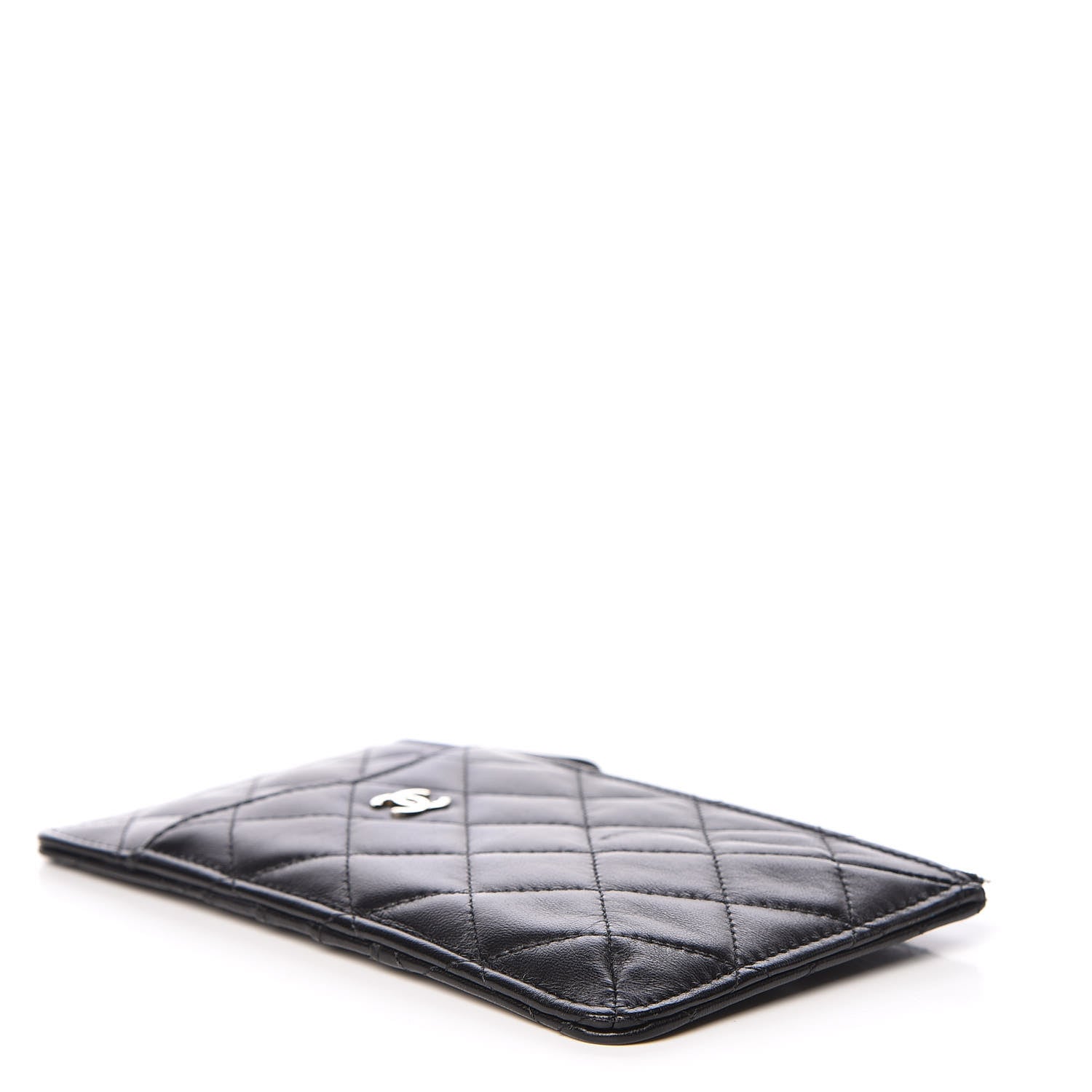 Chanel Lambskin Quilted Classic Flat Wallet Pouch Black 4 of 10