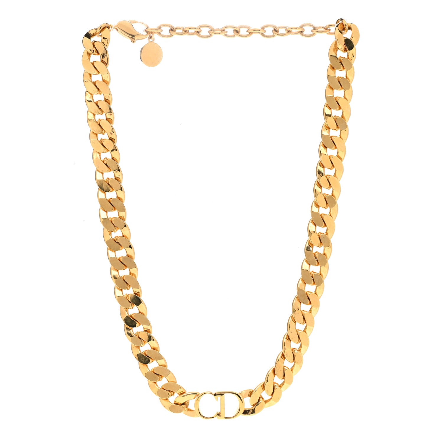 Christian Dior Metal CD Choker Necklace Gold 3 of 5