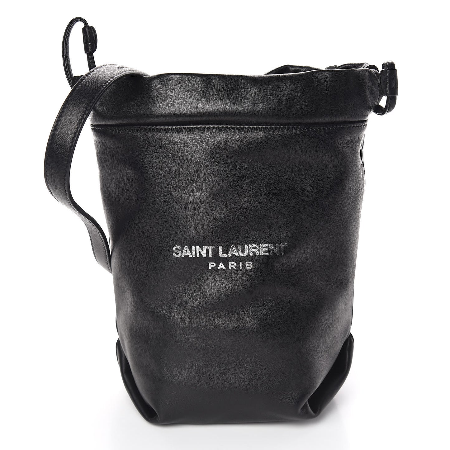 Lambskin Small Teddy Bucket Bag Black