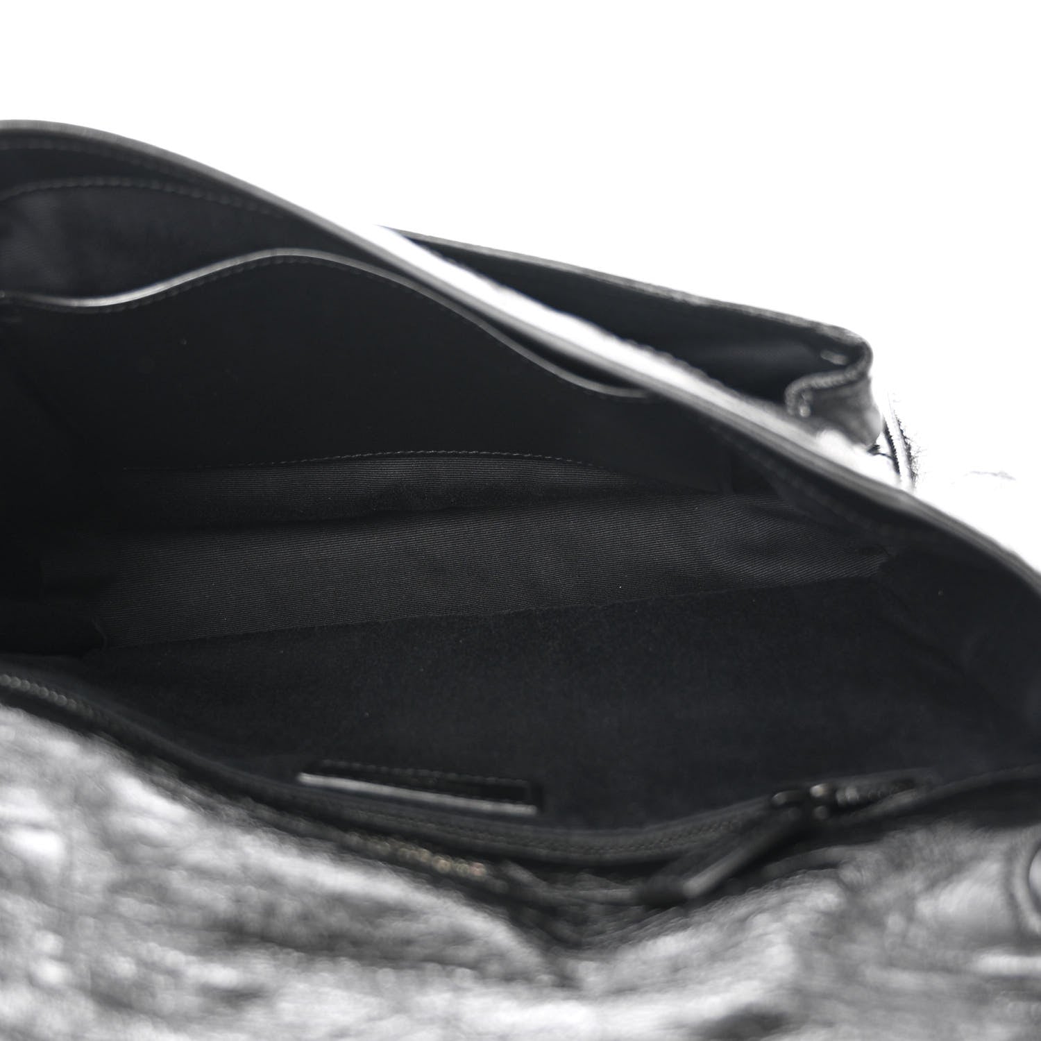 Saint Laurent Crinkled Calfskin Matelasse Monogram Medium Niki Chain Satchel Black 5 of 10