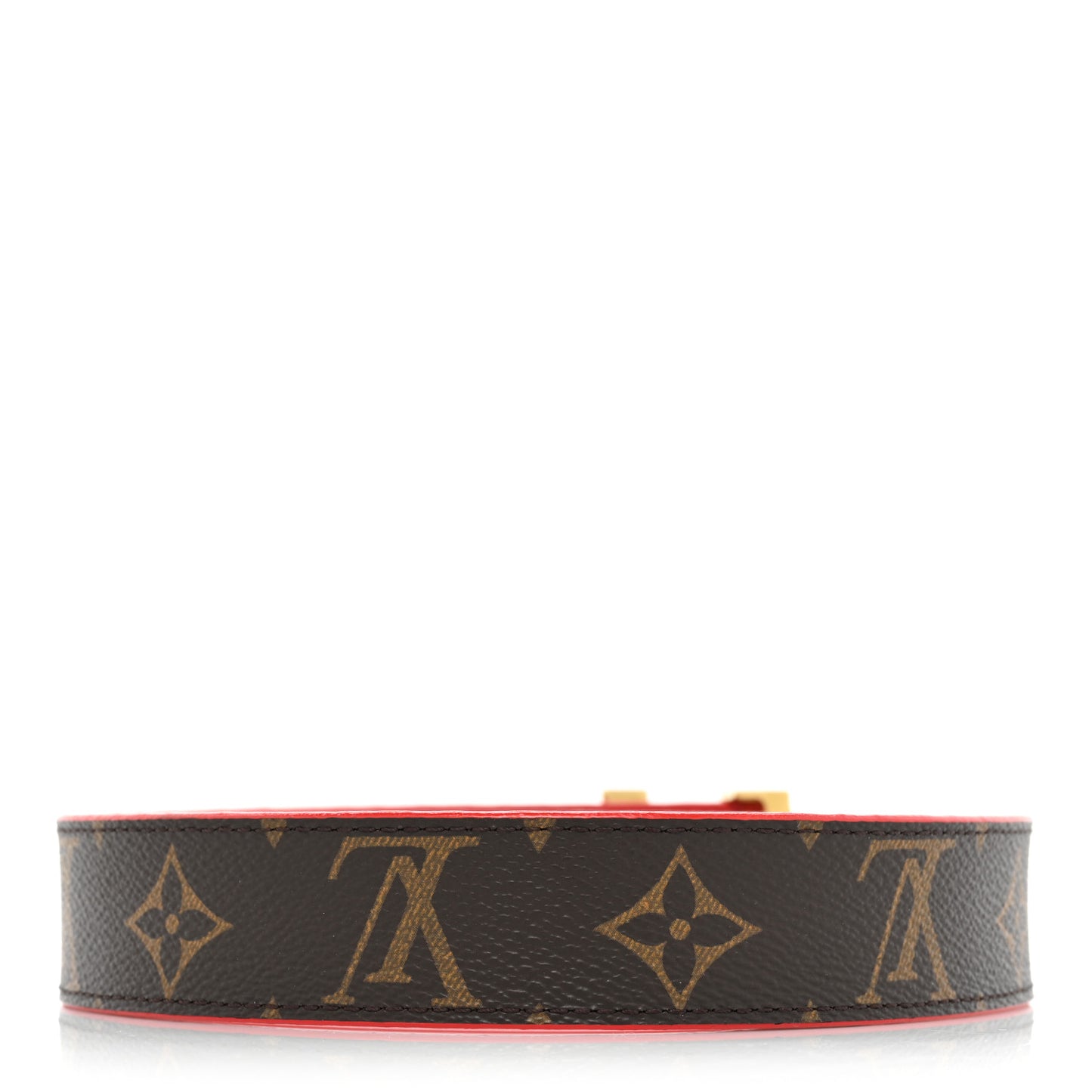 Monogram Calfskin 30mm LV Initiales Reversible Belt 75 30 Coquelicot