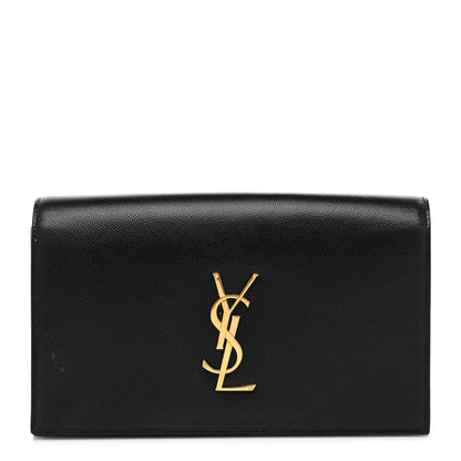 Saint Laurent Grain De Poudre Classic Monogram Kate Clutch Black 1 of 13