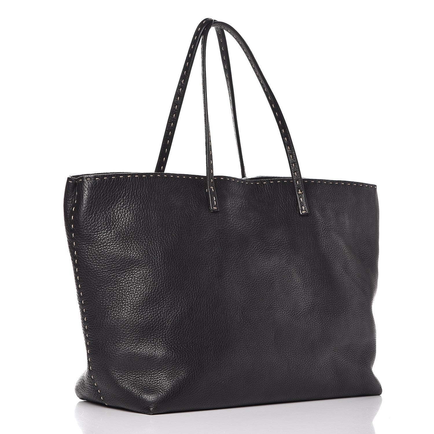 Fendi Calfskin Romano Selleria Roll Tote Black 3 of 20