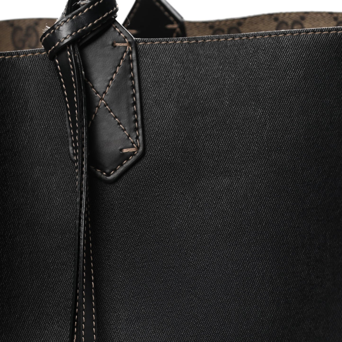 Calfskin GG Supreme Monogram Medium Reversible Tote Black