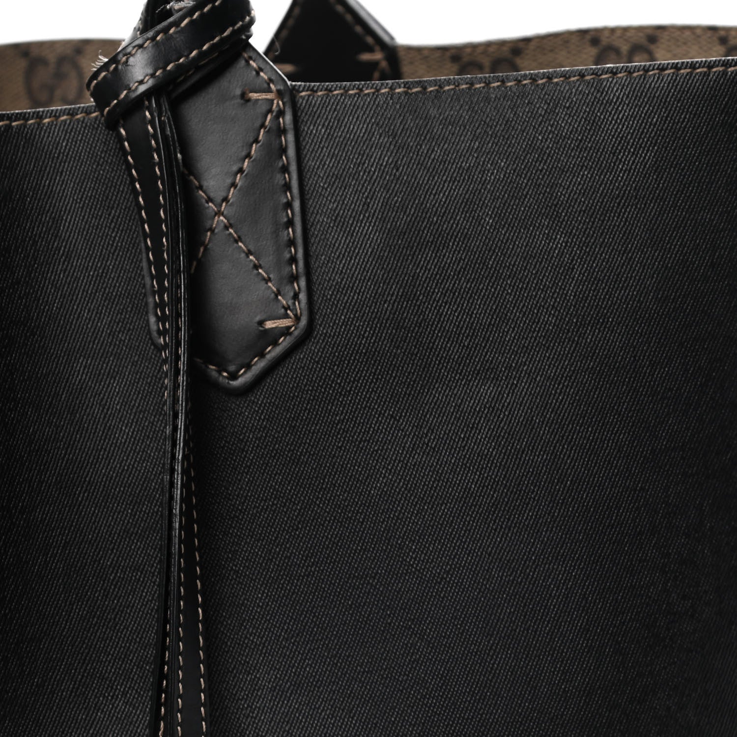 Gucci Calfskin GG Supreme Monogram Medium Reversible Tote Black 13 of 19