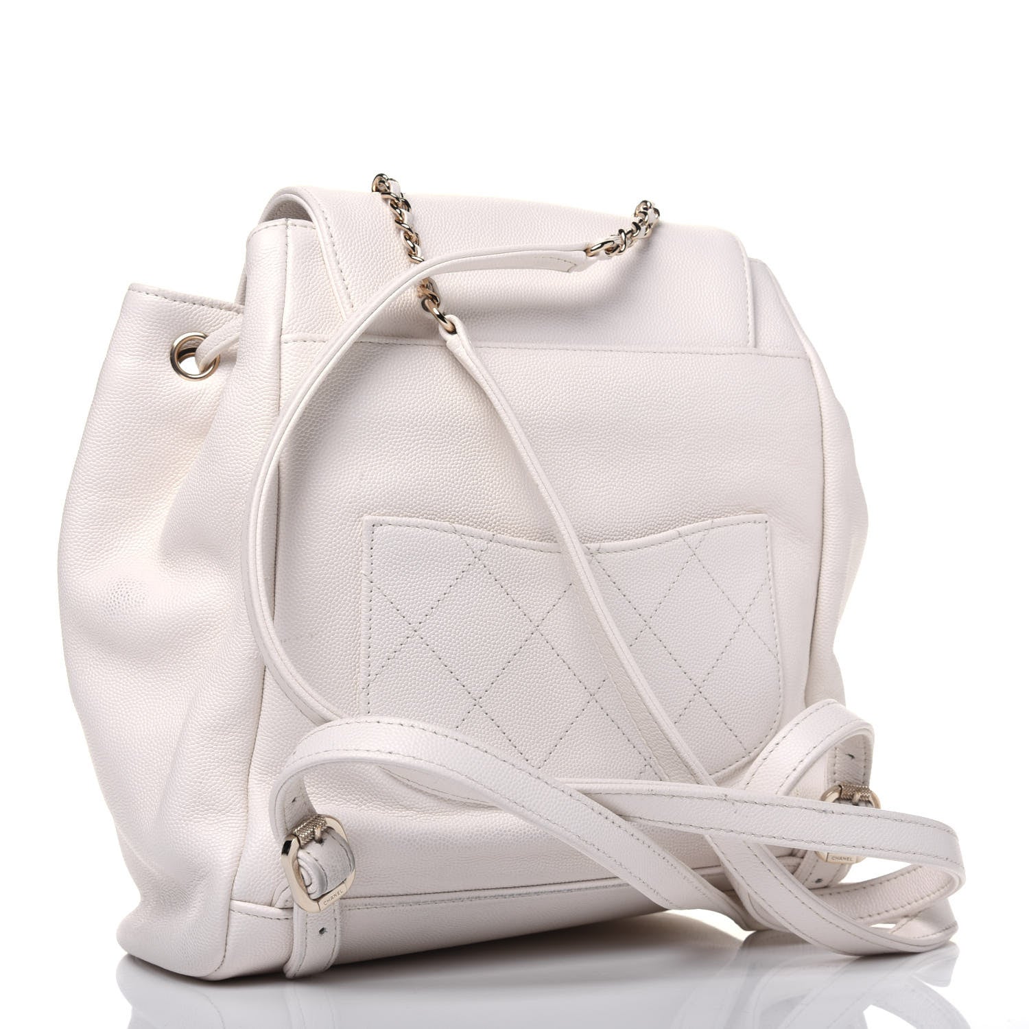 Chanel Caviar Quilted Business Affinity Backpack White 2 of 17