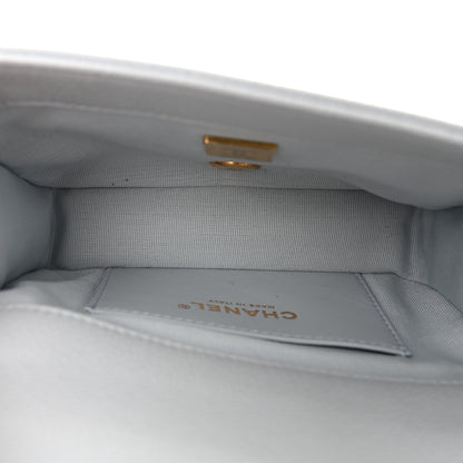 Chanel Shiny Caviar Mini Flap Bag Light Blue 5 of 10