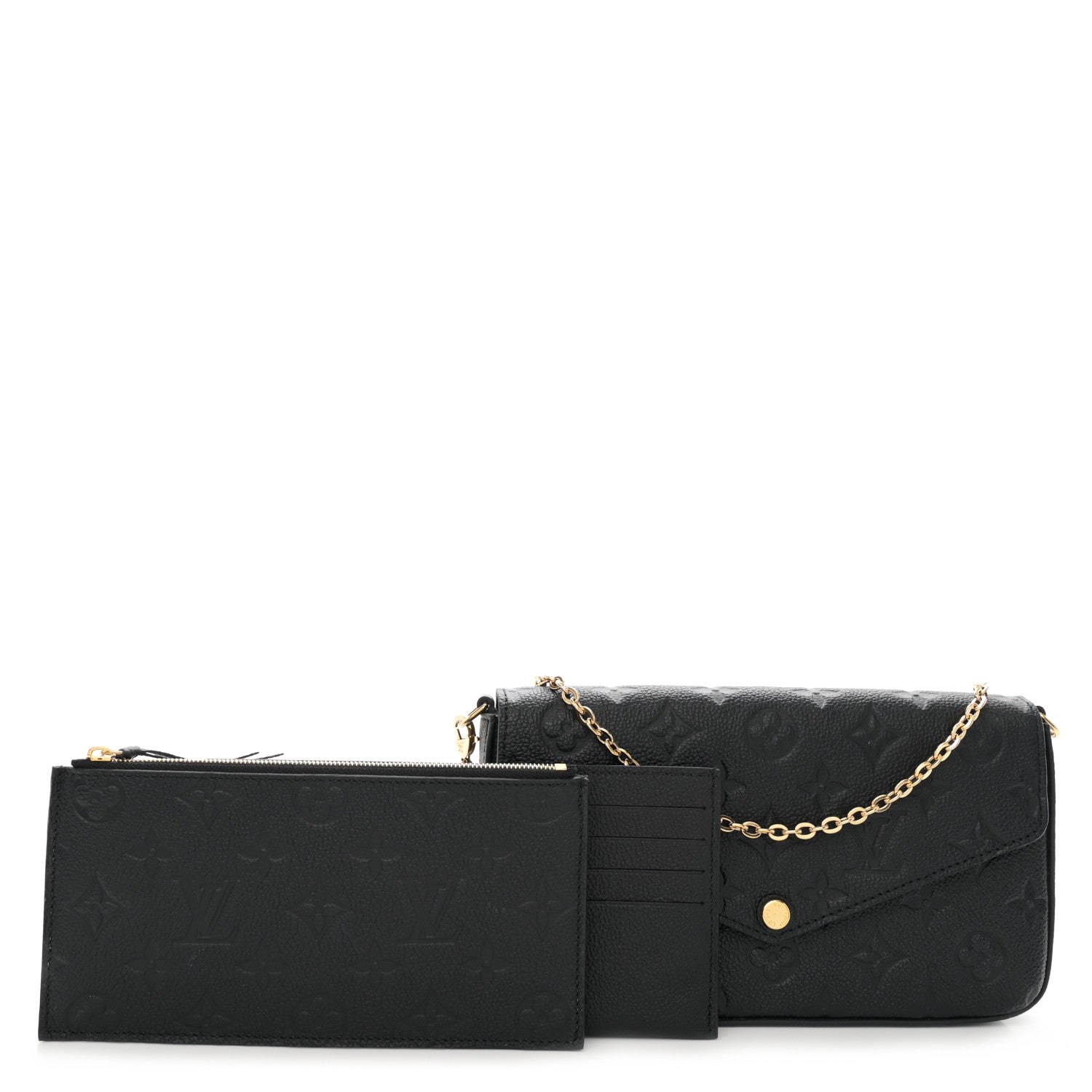 Louis Vuitton Empreinte Pochette Felicie Chain Wallet Black 2 of 12