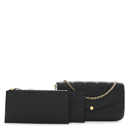Louis Vuitton Empreinte Pochette Felicie Chain Wallet Black 2 of 12