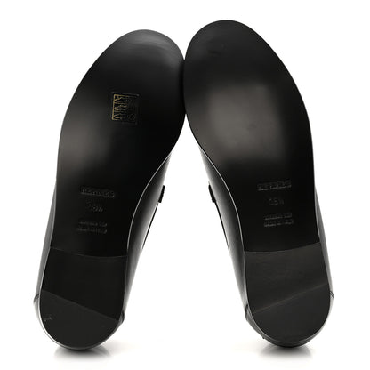 Hermes Calfskin Womens Destin Loafers 38.5 Black 6 of 12