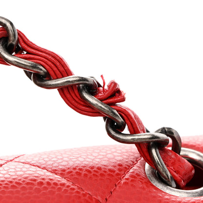 Chanel Caviar Quilted Maxi Double Flap Red 10 of 12