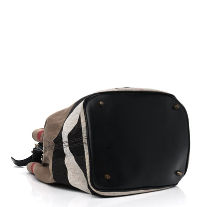 Burberry Canvas Mega Check Medium Ashby Hobo Black 3 of 13