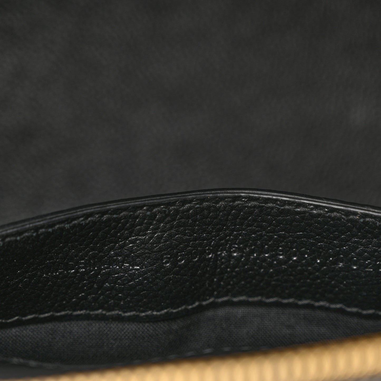 Signature Grained Calfskin Logo S Ville Top Handle Bag Black