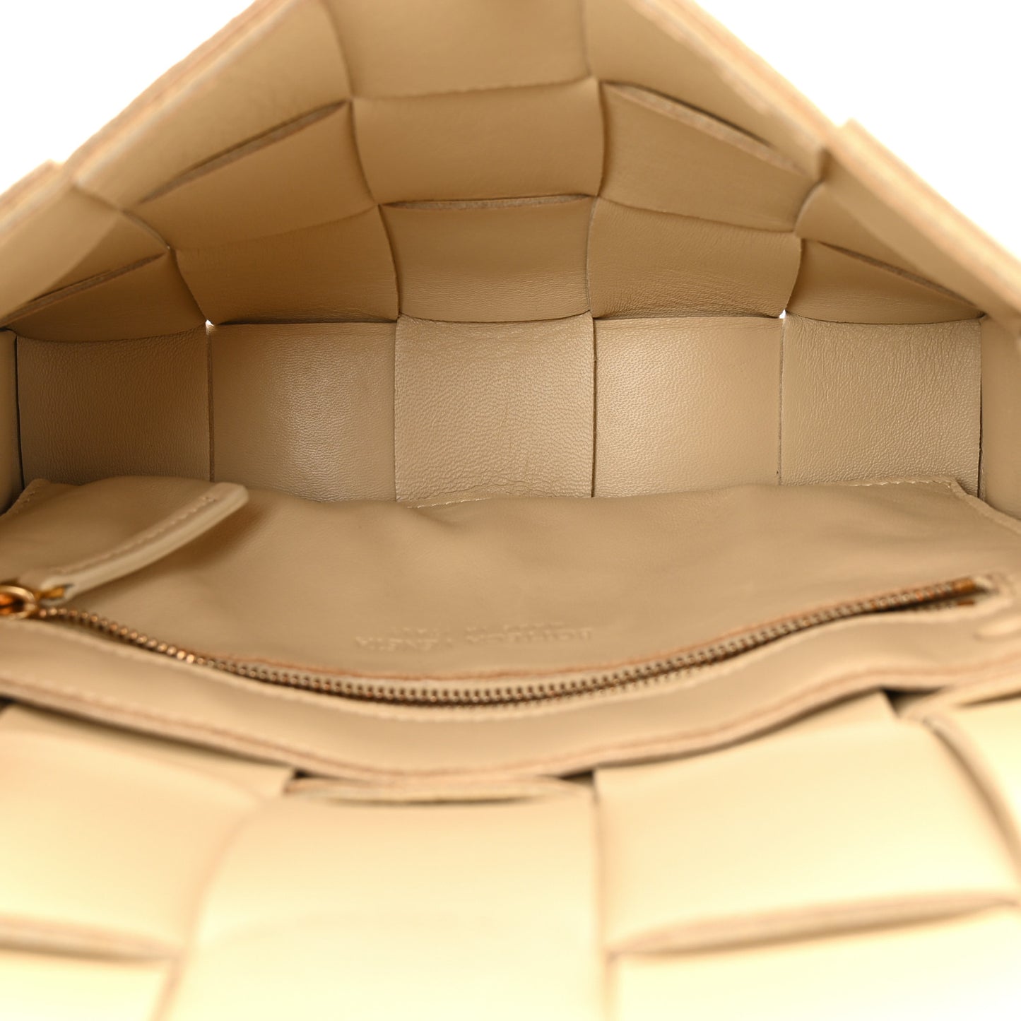 Grained Calfskin Maxi Intrecciato Cassette Crossbody Bag Porridge