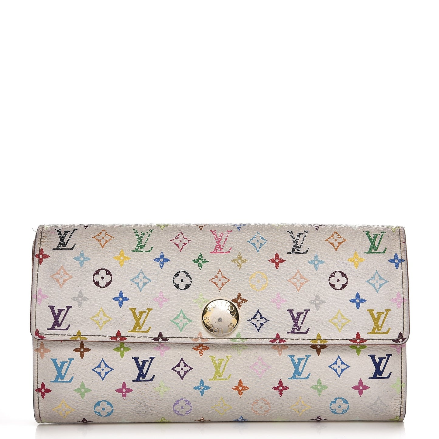 Monogram Multicolor Sarah Wallet White