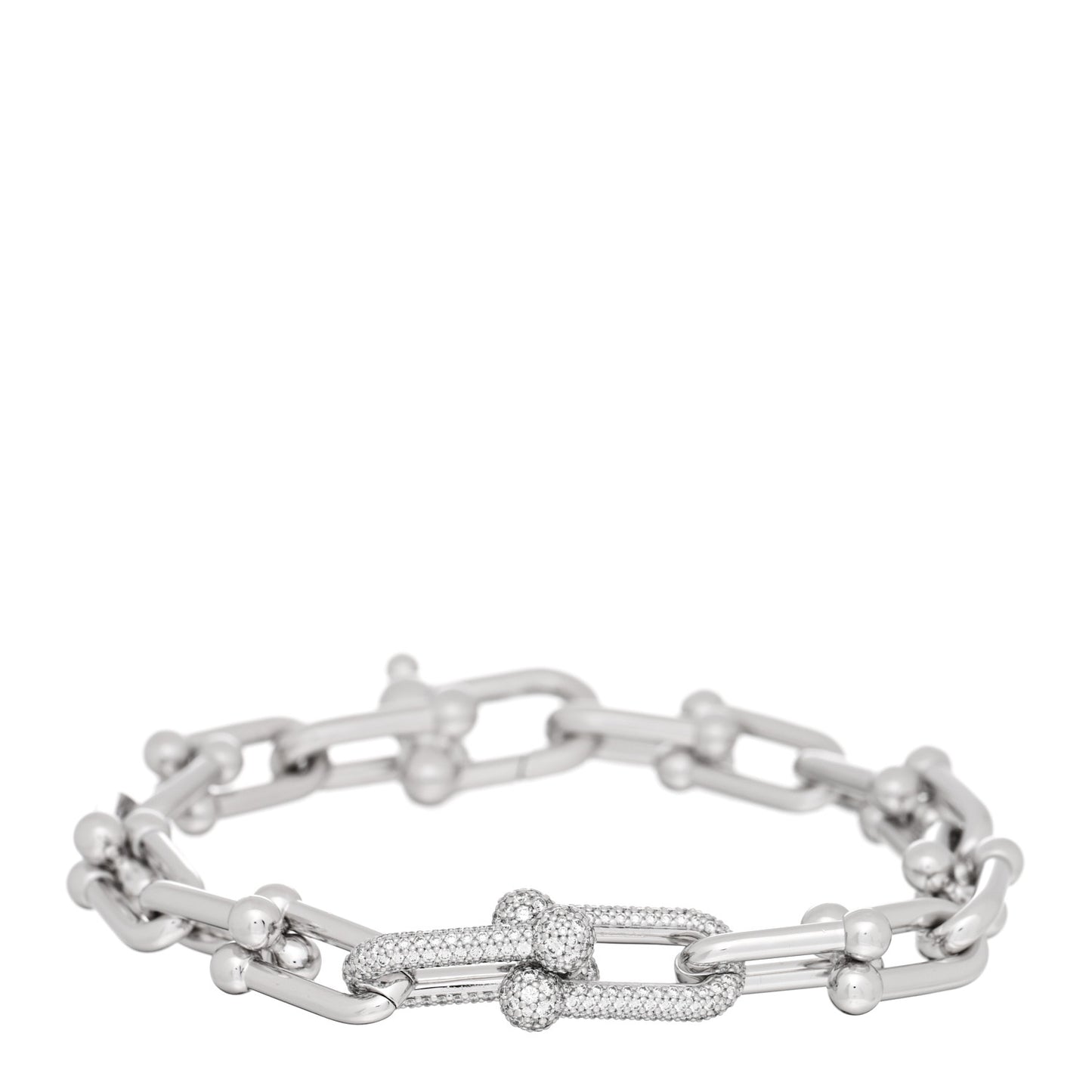 18K White Gold Diamond Medium HardWear Link Bracelet