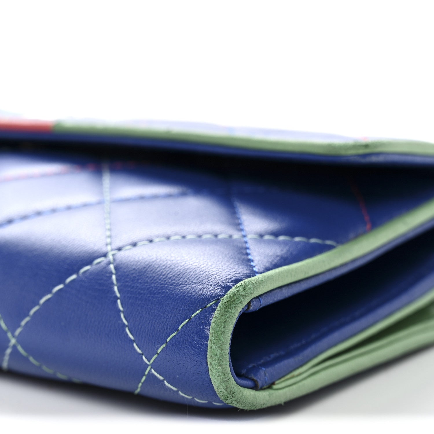 Chanel Lambskin Quilted Cuba Long Flap Wallet Blue Multicolor 11 of 12