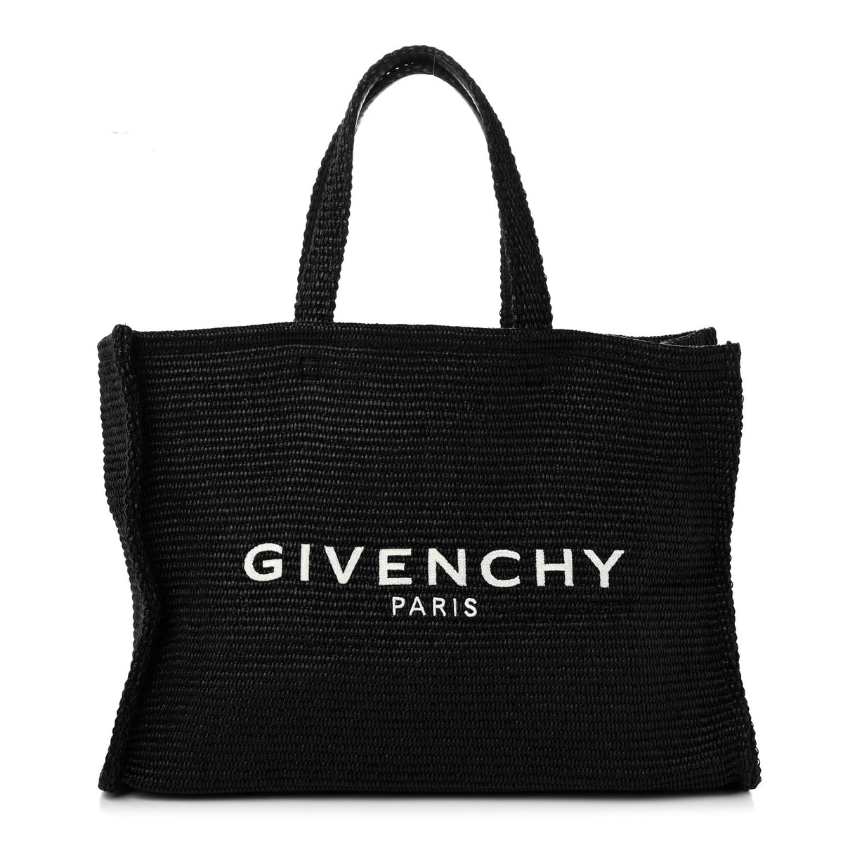 Raffia Large G Shopping Tote Black