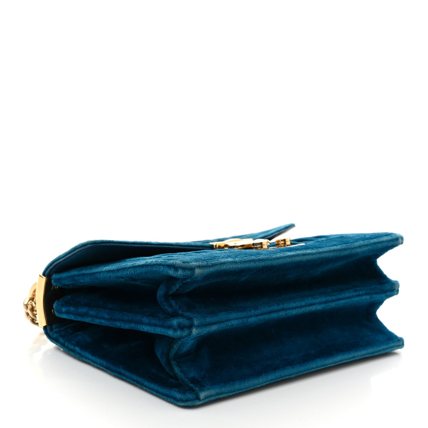 Miu Miu Velluto Matelasse Confidential Chain Shoulder Bag Cobalto 4 of 10