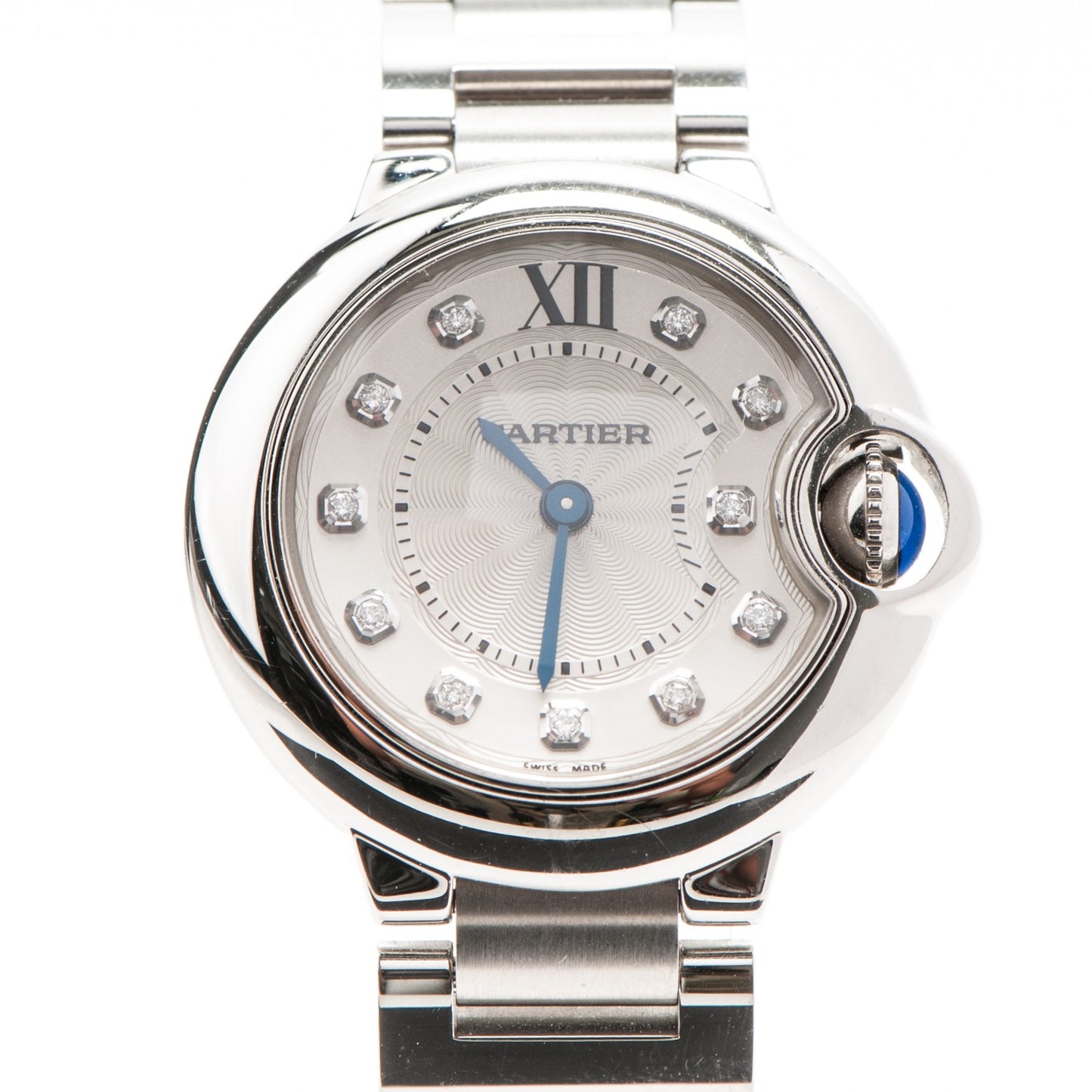 Stainless Steel Diamond 28mm Ballon Bleu De Quartz Watch