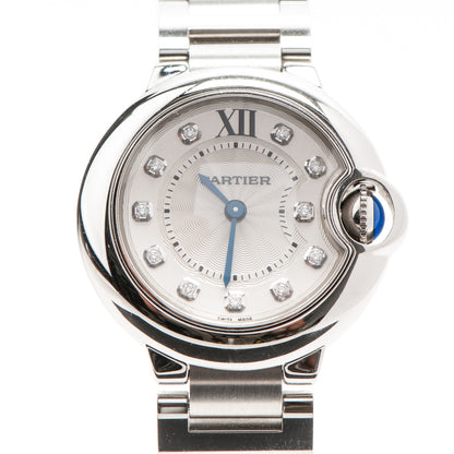 Cartier Stainless Steel Diamond 28mm Ballon Bleu De Quartz Watch 6 of 10