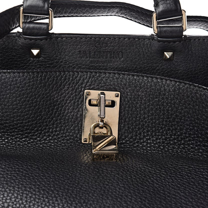 Valentino Garavani Pebbled Calfskin Large JoyLock Satchel Black 11 of 14