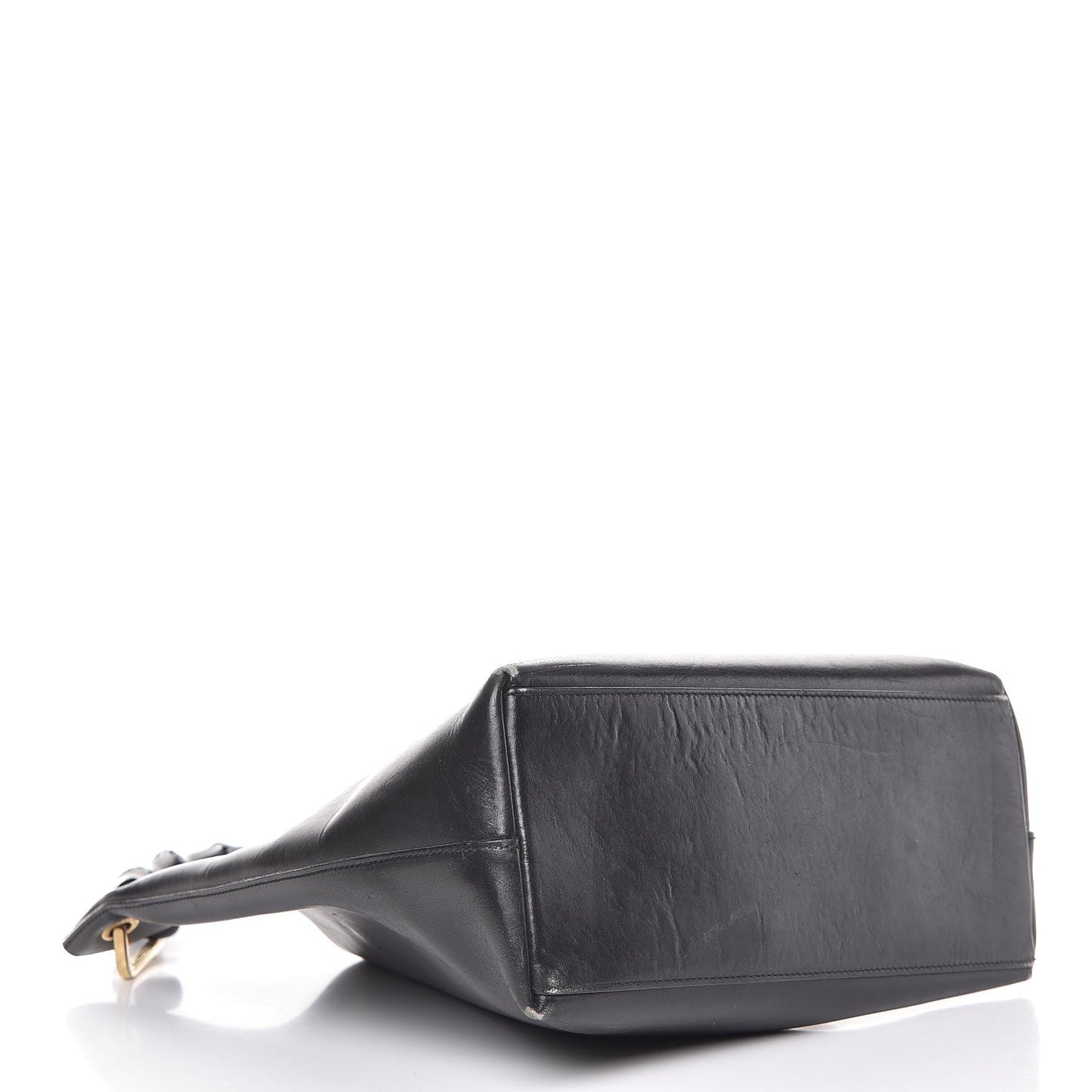 Calfskin Bamboo Handle Shoulder Bag Black