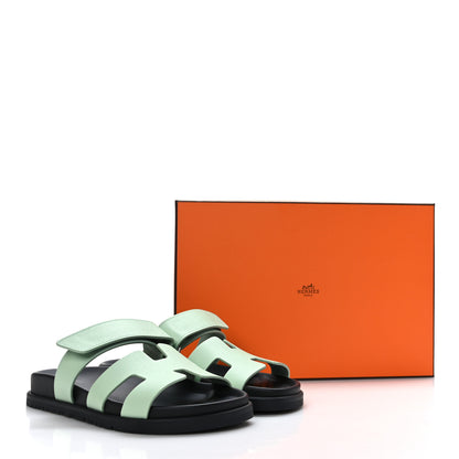 Hermes Epsom Womens Chypre Sandals 36.5 Vert Jade 9 of 9