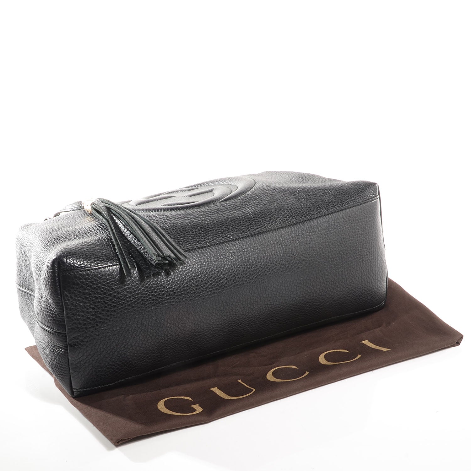 Gucci Pebbled Calfskin Medium Soho Chain Shoulder Bag Black 4 of 7