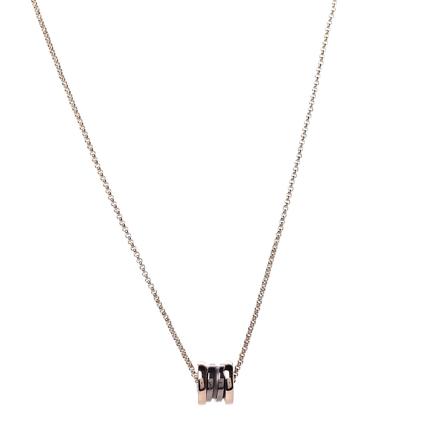 18K Rose Gold Cermet Small B.Zero1 Pendant Necklace