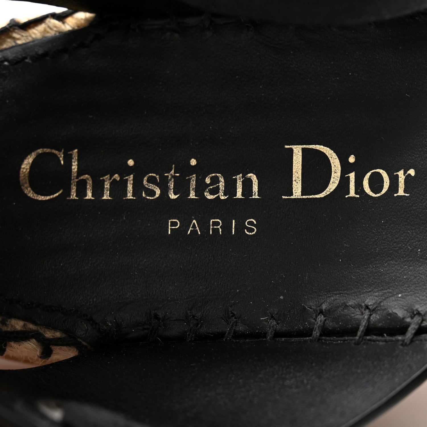 Christian Dior Calfskin Nicely-D Ankle Tie Espadrilles Flats 36 Black 6 of 9