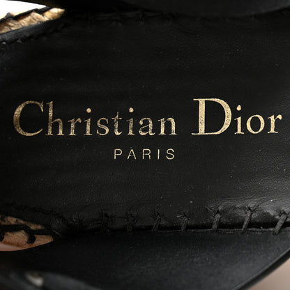 Christian Dior Calfskin Nicely-D Ankle Tie Espadrilles Flats 36 Black 6 of 9