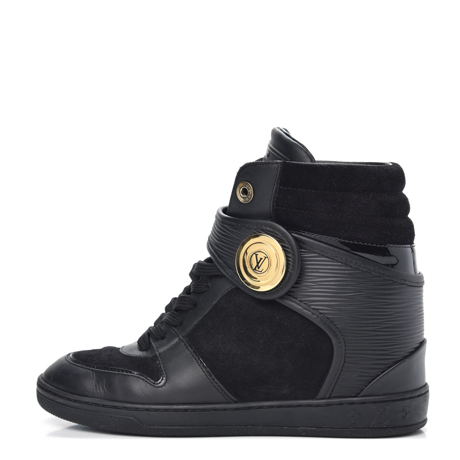 Louis Vuitton Epi Suede Postmark Wedge Sneakers 36 Black 1 of 8