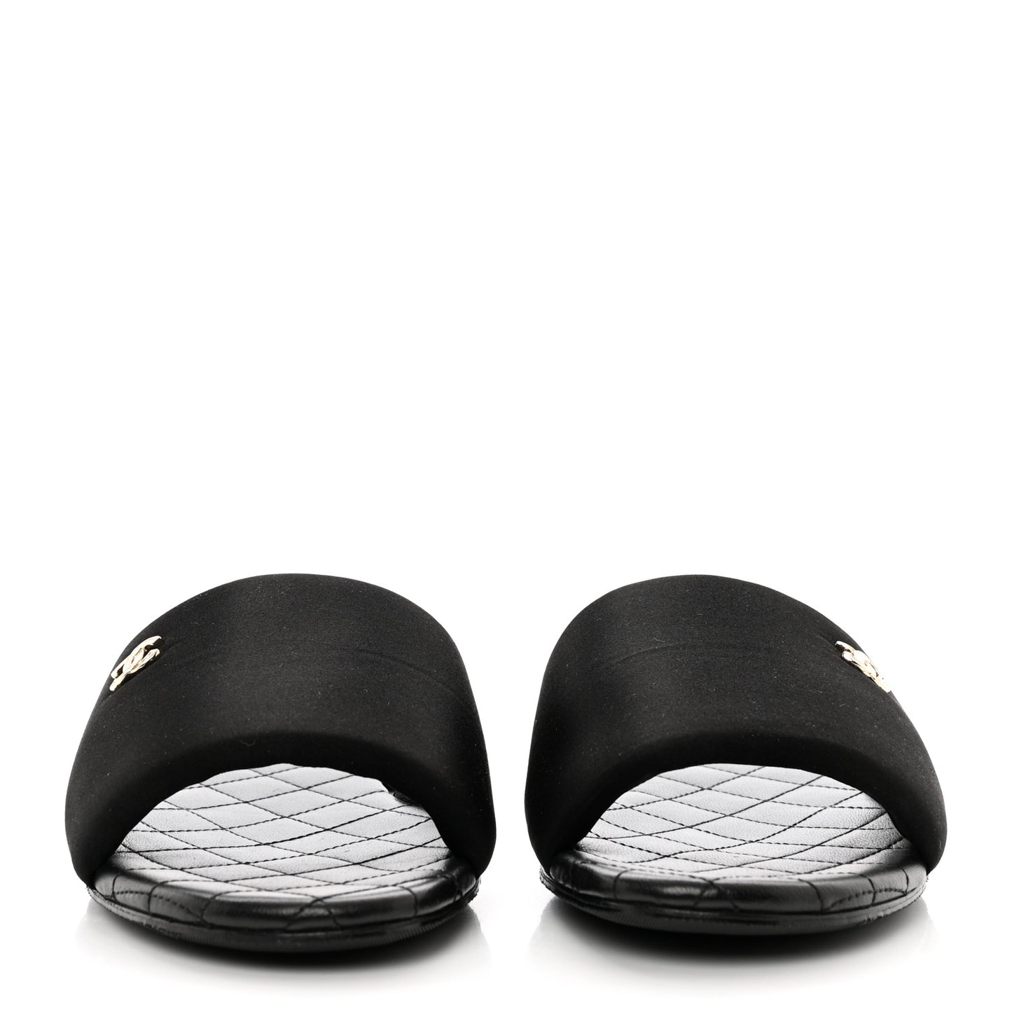 Satin Mule Sandals 41 Black