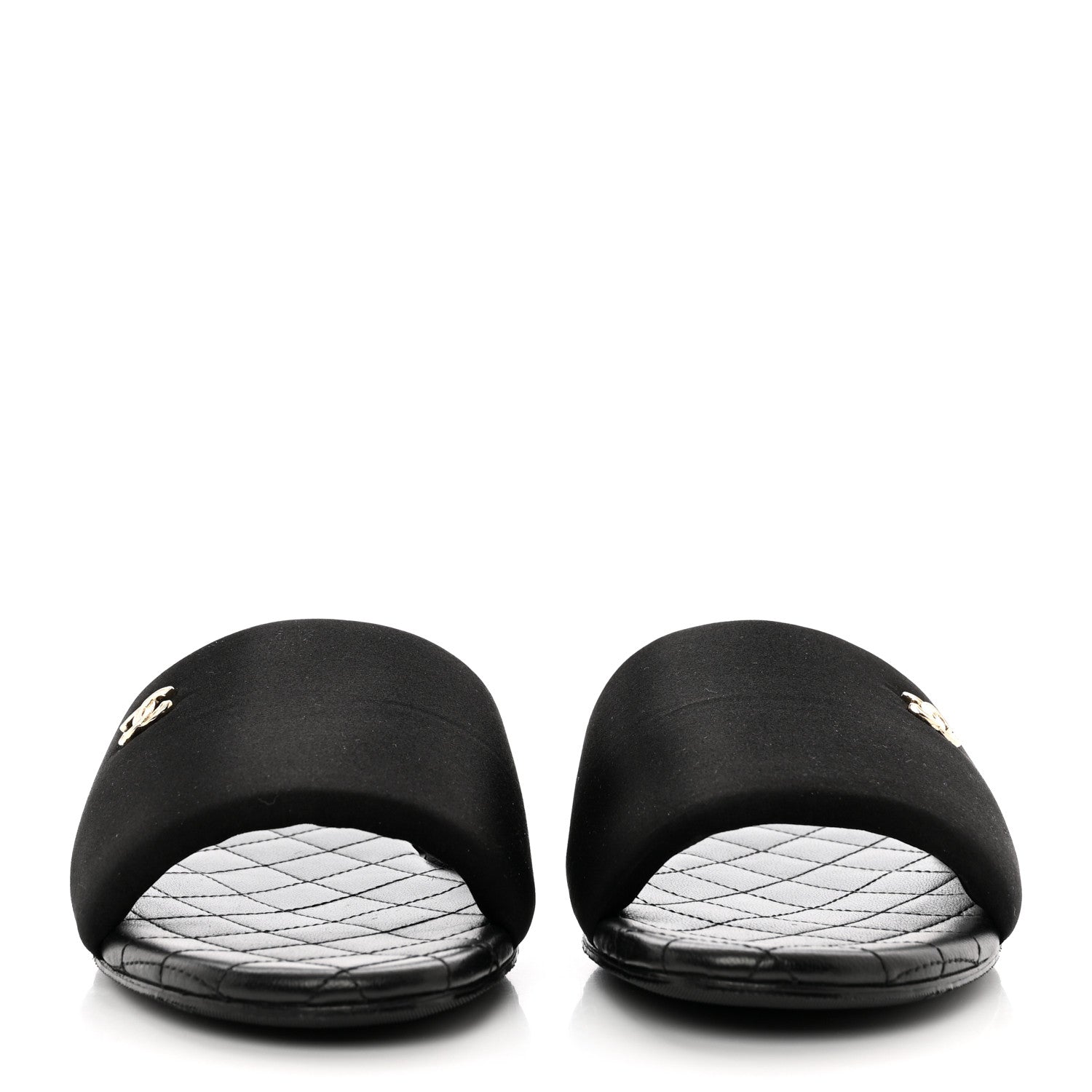 Chanel Satin Mule Sandals 41 Black 2 of 9