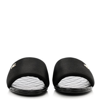 Chanel Satin Mule Sandals 41 Black 2 of 9