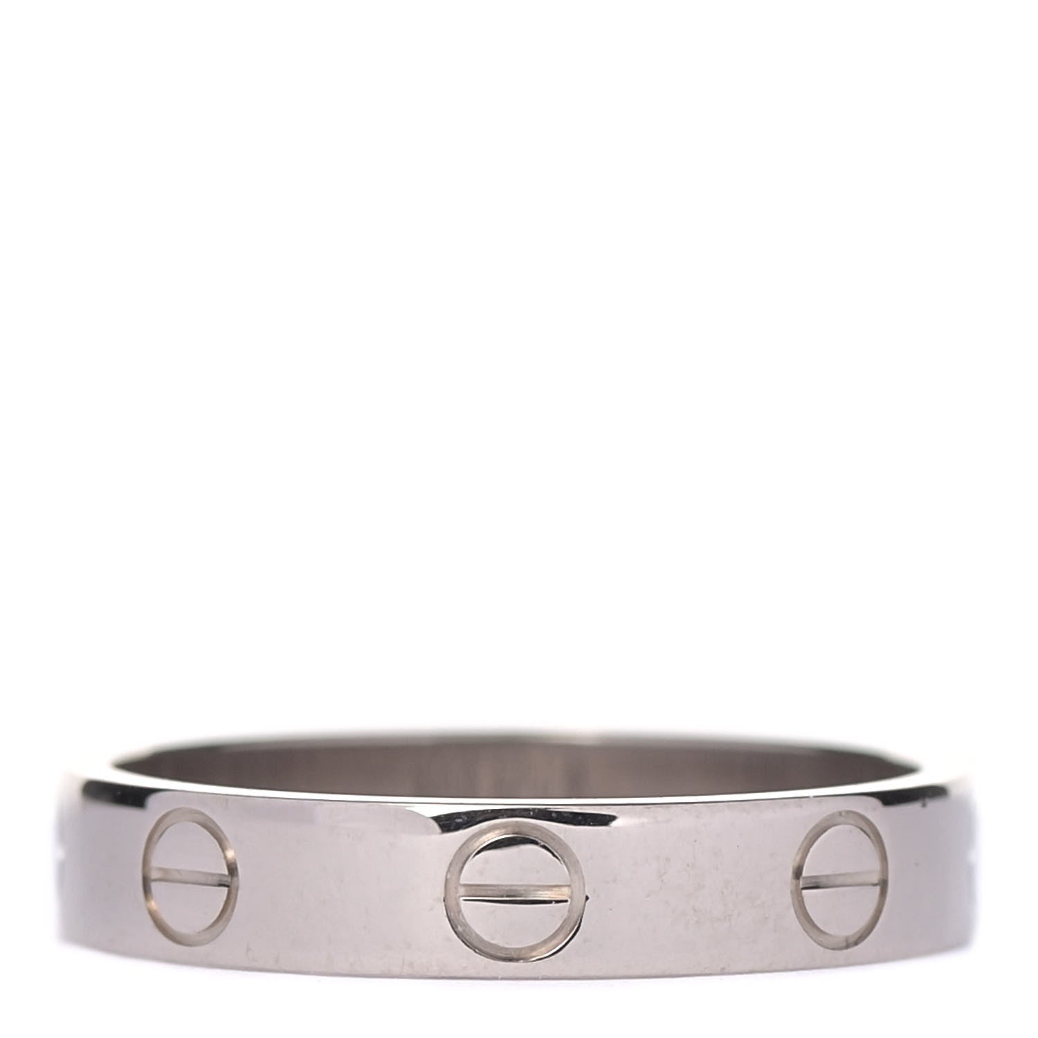 Cartier 18K White Gold 3.5mm LOVE Wedding Band Ring 53 6.25 3 of 6