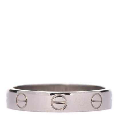 Cartier 18K White Gold 3.5mm LOVE Wedding Band Ring 53 6.25 3 of 6