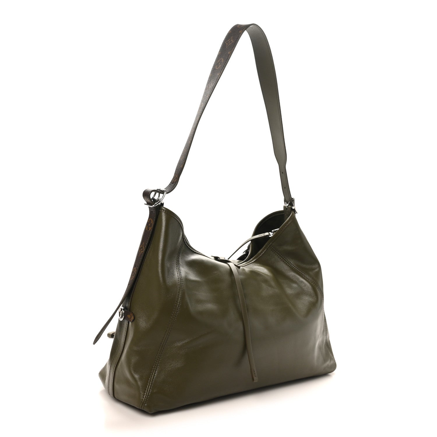 Louis Vuitton Lambskin CarryAll Vibe MM Dark Kaki 4 of 10