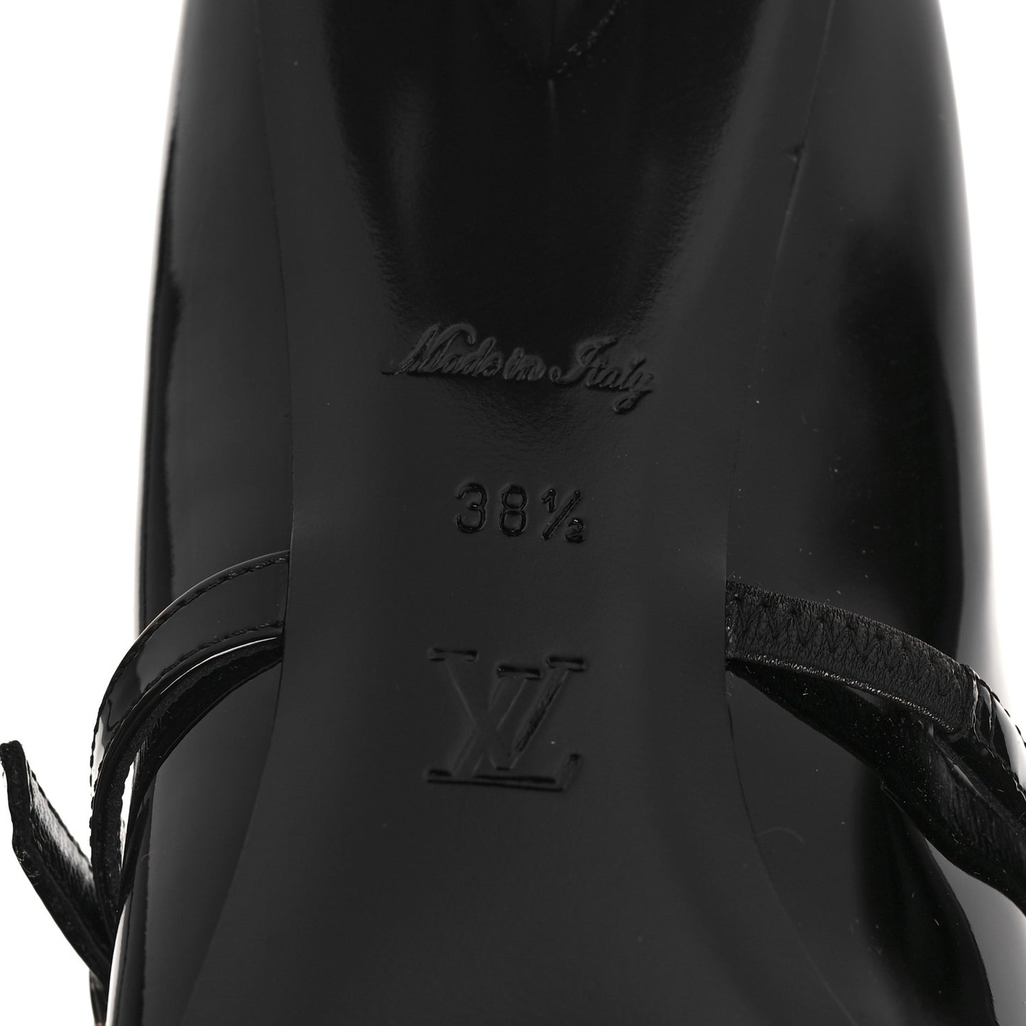 LOUIS VUITTON Patent Uniformes Silhouette 40mm Pumps 38.5 Black