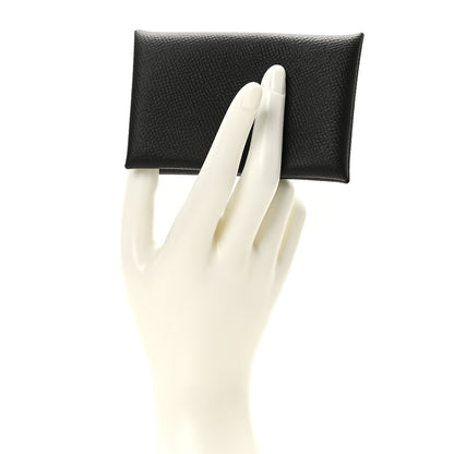 Hermes Epsom Calvi Card Case Black 2 of 10