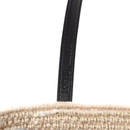 Loewe Textile Calfskin Small Square Basket Tote Bag Tan Black 10 of 11