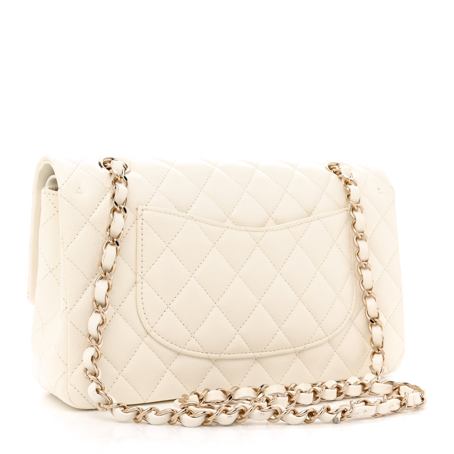 Chanel Caviar Quilted Medium Double Flap White 3 of 12