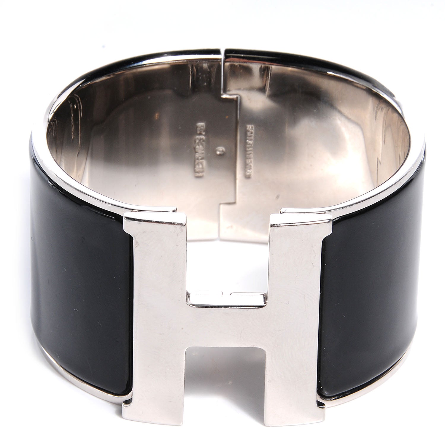 Hermes Palladium Clic Clac H Extra Wide Bracelet PM Black 1 of 5
