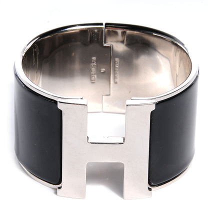 Hermes Palladium Clic Clac H Extra Wide Bracelet PM Black 1 of 5