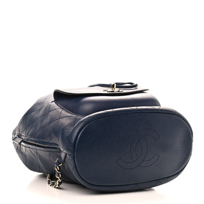 Chanel Sheepskin Caviar Quilted Daily Round Backpack Blue 4 of 10