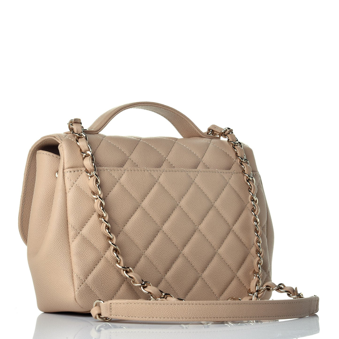 Caviar Quilted Medium Business Affinity Flap Beige