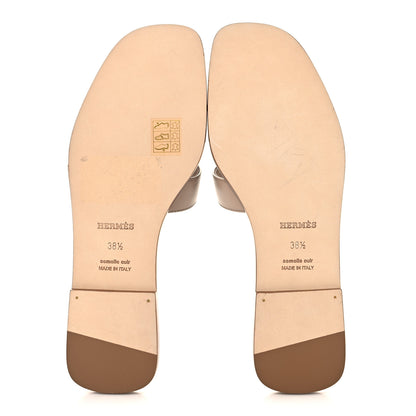 Hermes Box Calfskin Oran Sandals 38.5 Camel 6 of 10