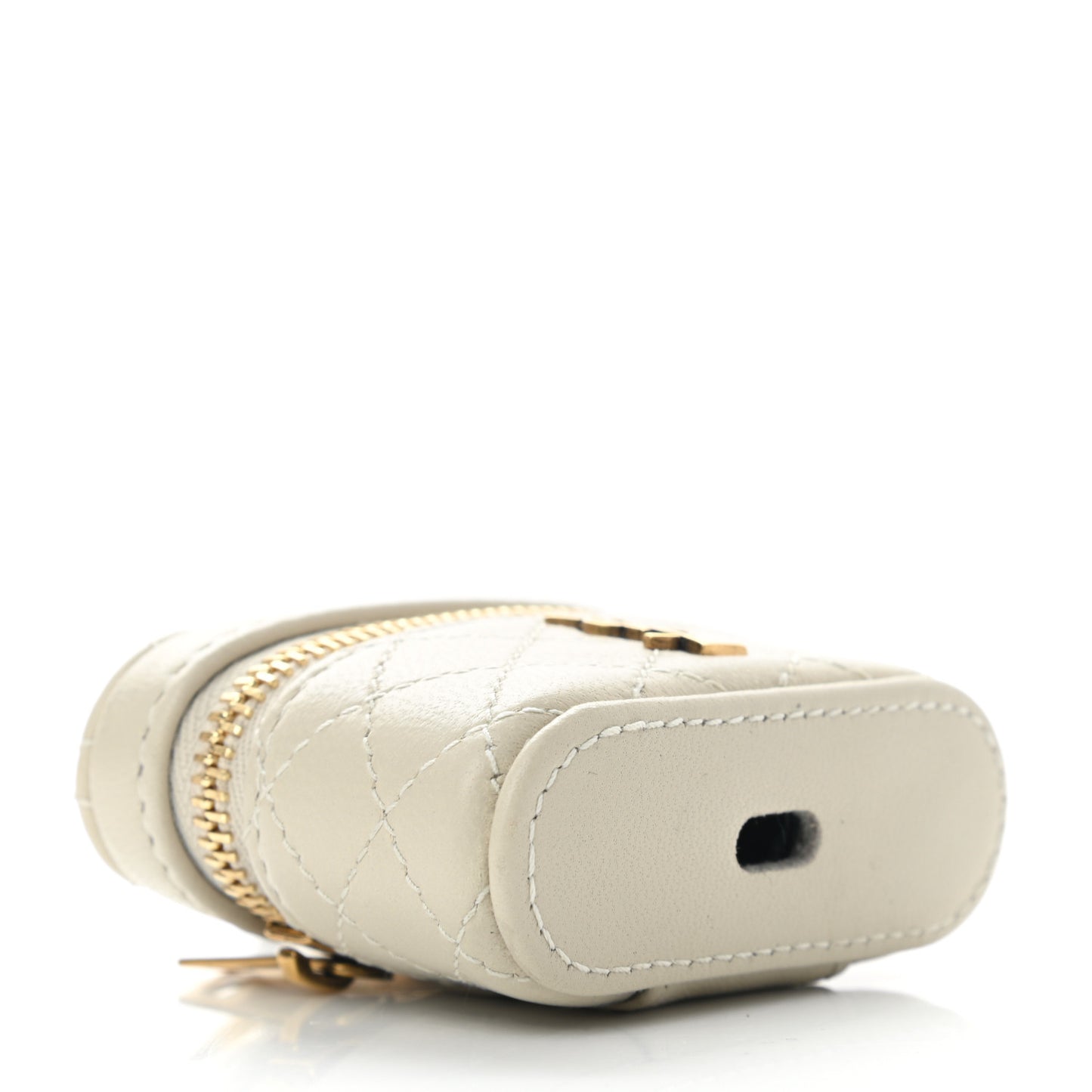 Lambskin Quilted Monogram Gaby Airpods Holder Vintage White