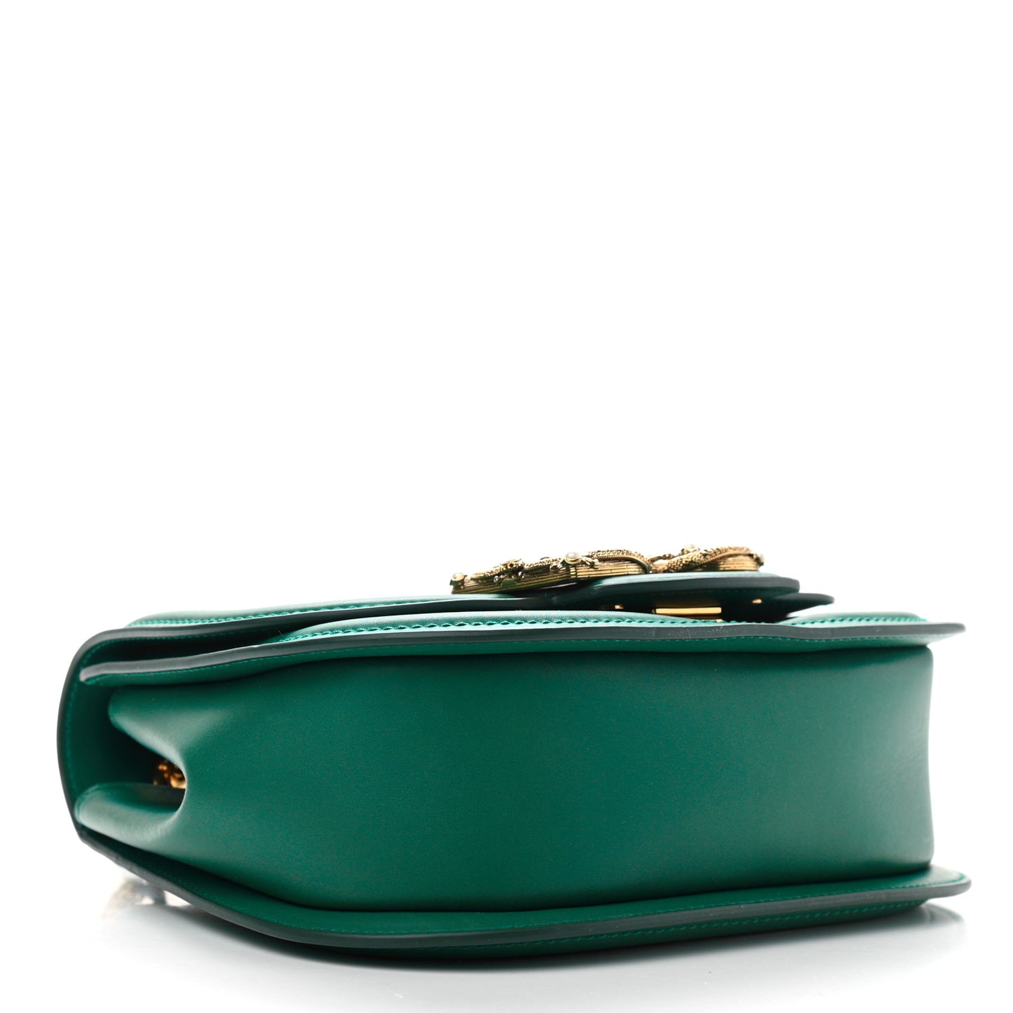 Smooth Calfskin Small DG Amore Shoulder Bag Dark Emerald